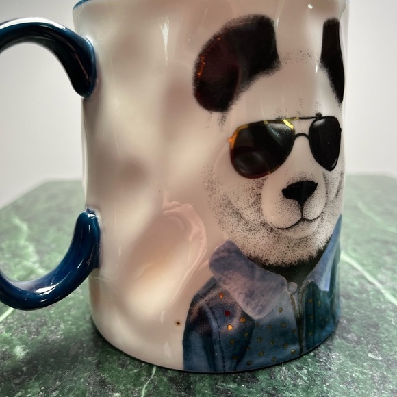 Signature Hipster Animal Panda with Glasses Stoneware Coffee Mug-14 oz. - Picture 5 of 5